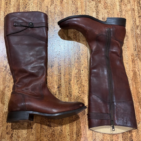 FRYE-Molly Button-Tall Knee High Boot- Redwood Leather-SIZE 6-NWOB - Picture 2 of 8